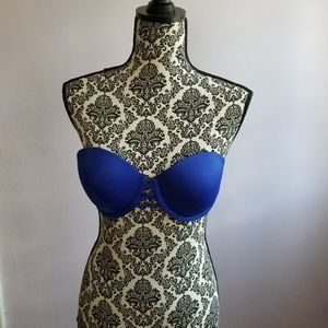 Victoria's Secret Blue Bandeau Bikini Top 34D